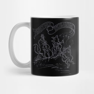 Grey Fox Reunion (gray on black) Mug